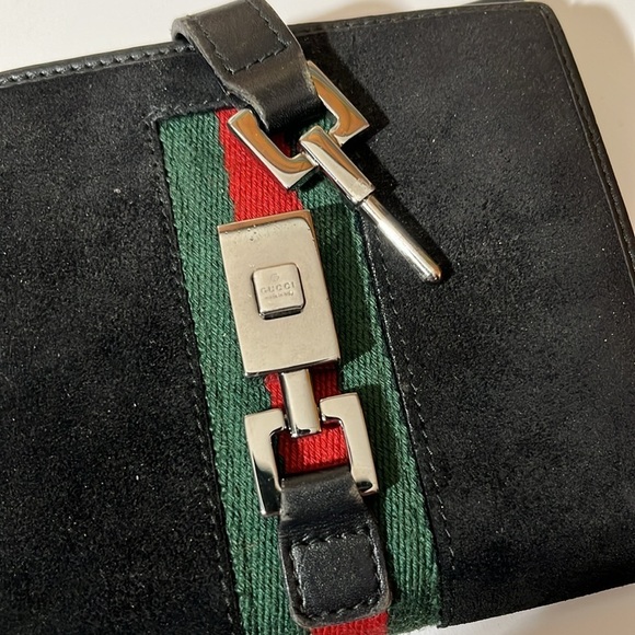 GUCCI SHERRY LINE SUEDE AND LEATHER WALLET - Picture 7 of 16